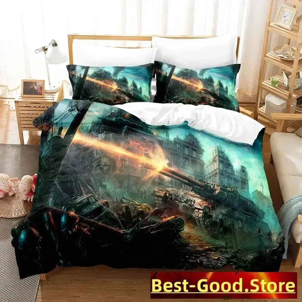 

Top 2023 Game World Of Tanks Bedding Set Single Twin Full Queen King Size Bed Set Adult Kid Bedroom Duvetcover Sets