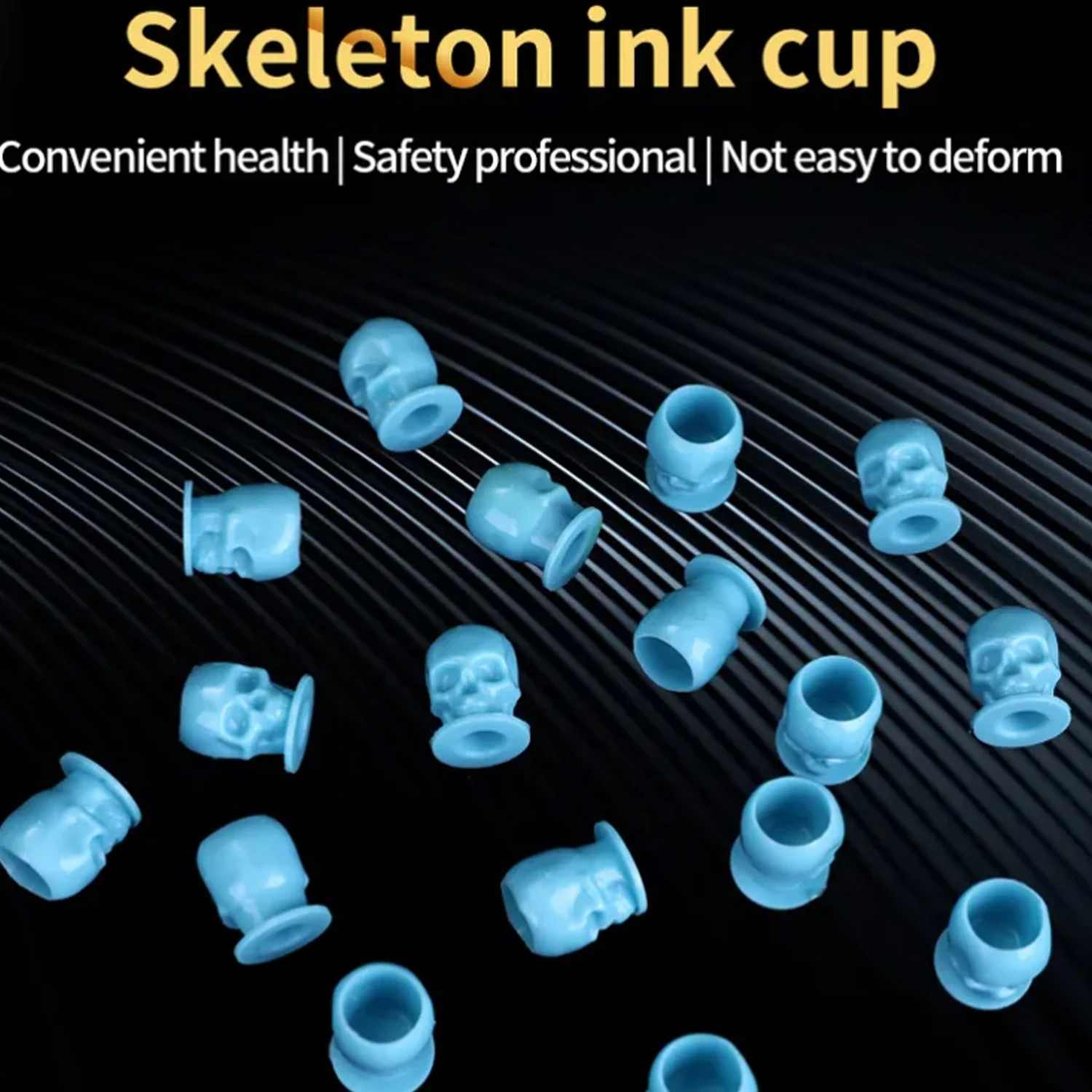 200PCS Disposable Tattoo Skull Ink Cup Permanent Makeup Pigment Holder Container CapTattoo Accessory for Tattoo Artists