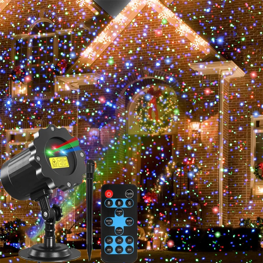 3 Colors Christmas Laser Lights Outdoor RGB Laser Christmas Projector Light with Remote Waterproof Firefly Star Laser Show Lamps