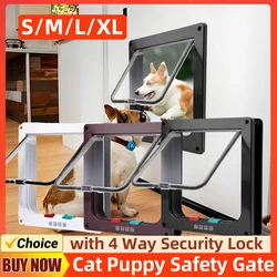 Dog Cat Kitten Flap Puppy Kitten Safety In/out Pet Door with 4 Way Security Lock Door Pet Doors Sliding Door Safety Pet Door