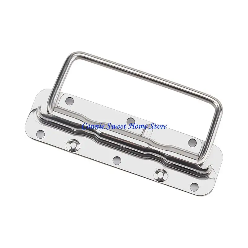 LXAF Stainless Steel Thickened Spring Handle Movable Folding Pull Hardware With Ergonomic Design Spring Loaded Rubber Handle