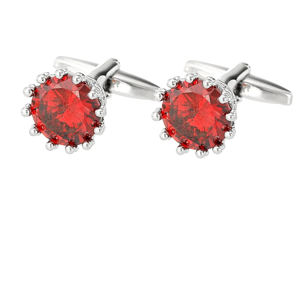 Neue Kristall Runde Manschettenknöpfe für Männer und Frauen Gold Silber Farbe Strass Französisch Hemd Manschettenknöpfe Hochzeiten Business Schmuck – Detail 4