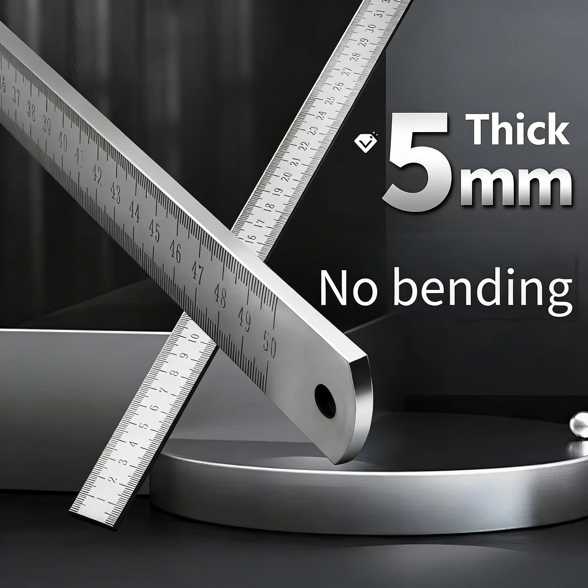 Dual-Purpose Stainless Steel Ruler -50cm / 20inch Professional Measuring Tool & Emergency Window-Breaking Lifesaver
