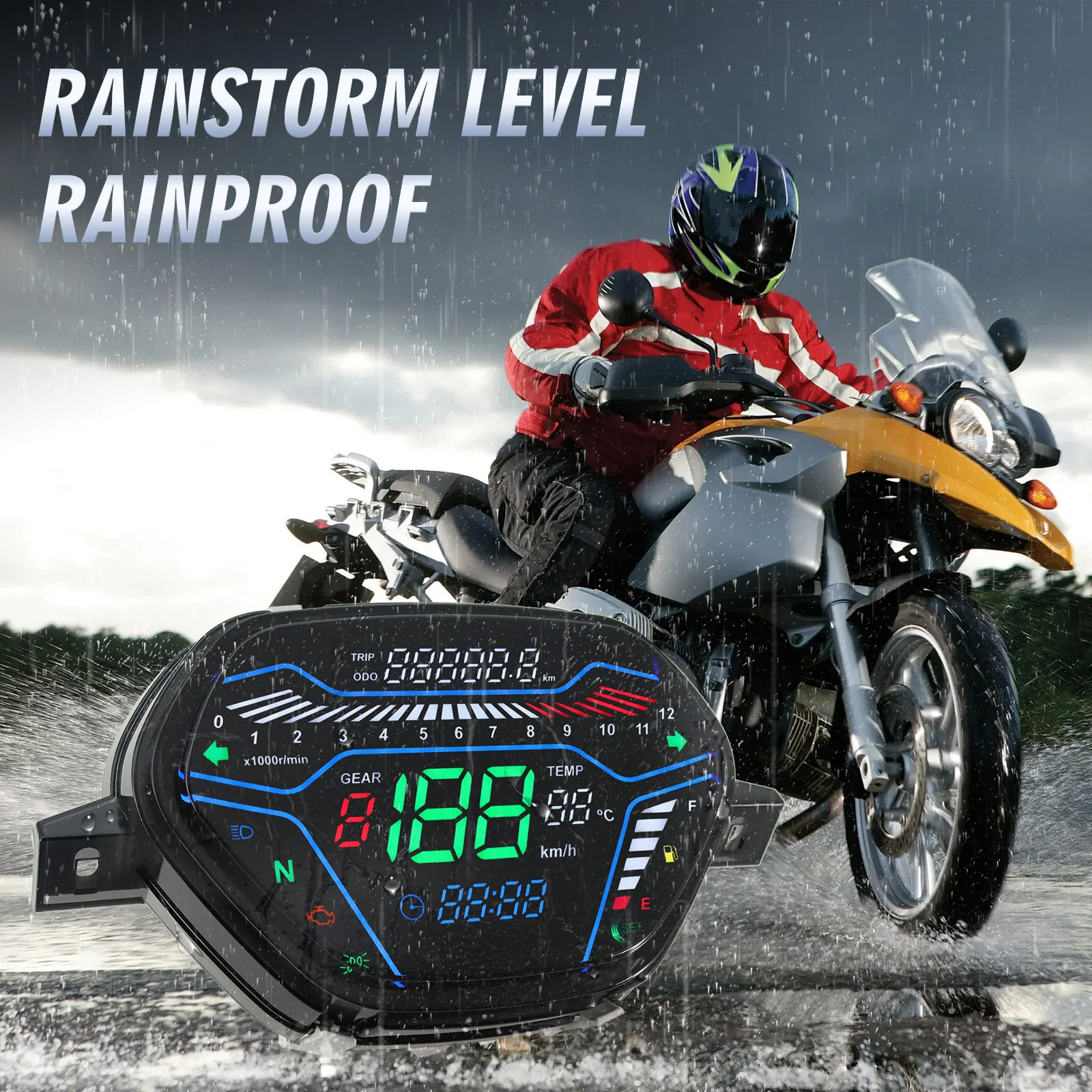 Digital Motorcycle Speedometer Multi Functional LED Dashboard RPM For EX5 Class1 CX DX Honda Wave C100 CD100 Speed Odomete image 5