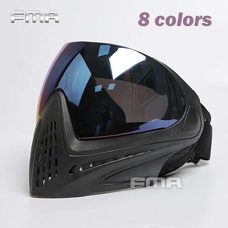 2024 FMA F1 Full Face Mask With Single Layer Paintball Safety Protective Mask Anti-fog Goggle Outdoor Tactical Airsoft Equipment