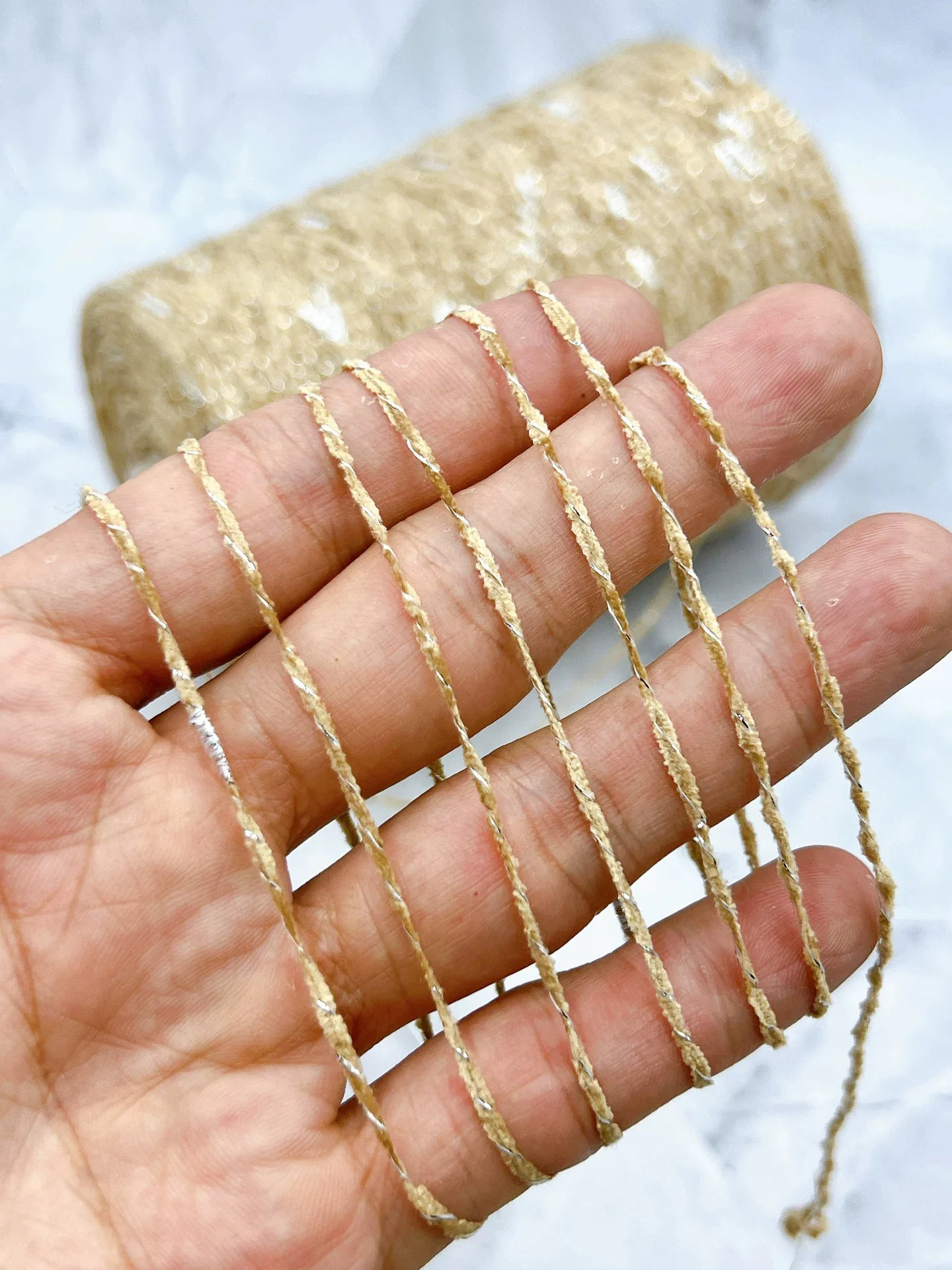 500g Silver onion wrapped with seeds thread,Sweater,scarf,hat,handmade DIY Skin friendly woven yarn