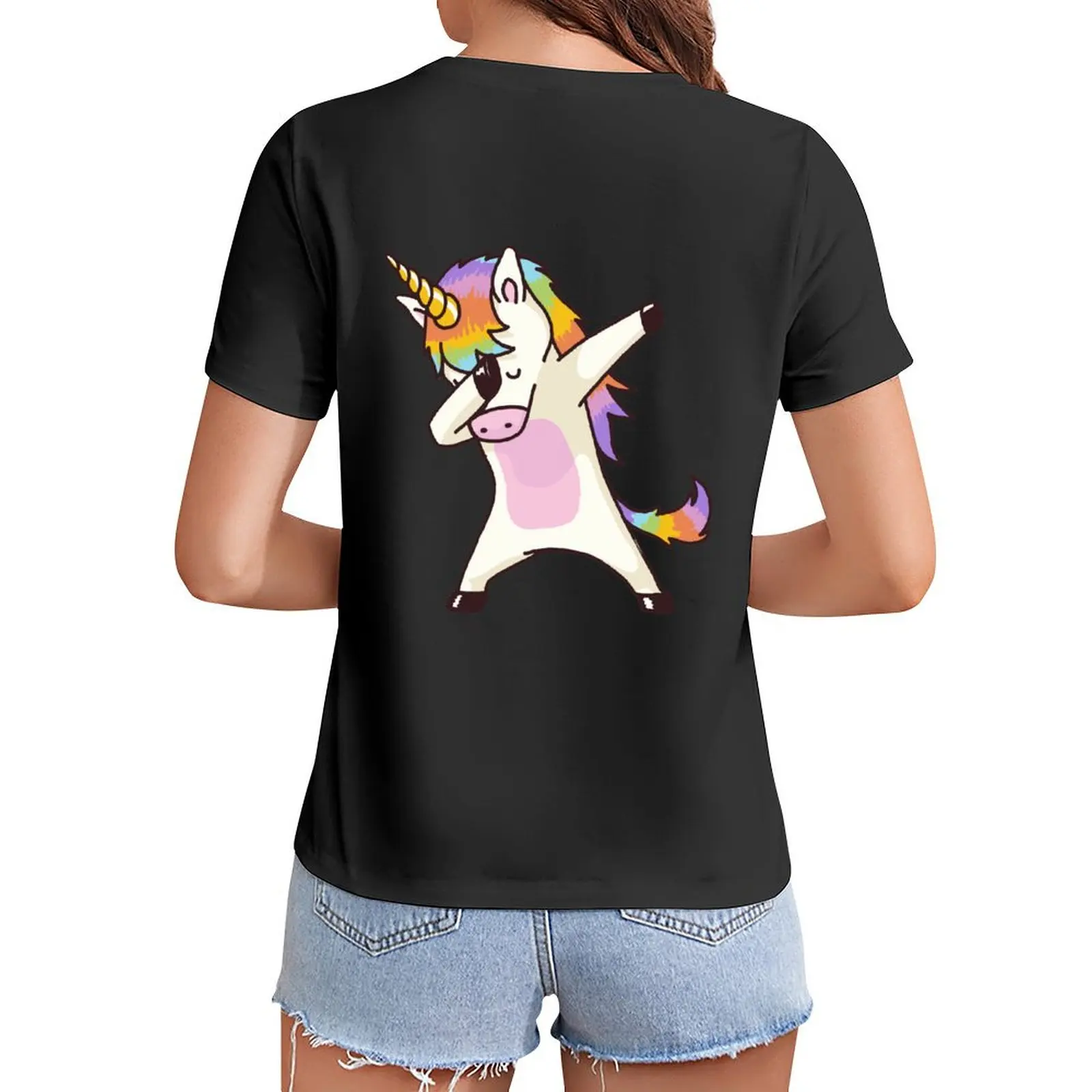 

Dabbing Unicorn Shirt Hip Hop Dab Pose T-Shirt anime clothes oversized female korean Women's clothes