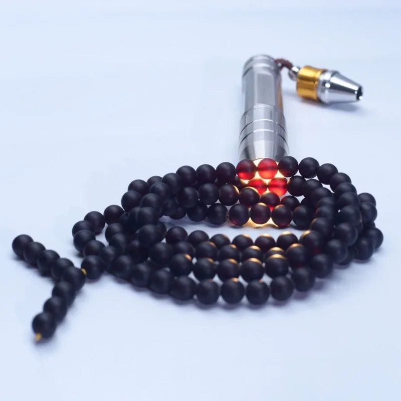 Pulsera de 108 cuentas de ámbar negro natural de 8-10 mm, ámbar rojo sangre oscuro, brilla en rojo bajo la luz