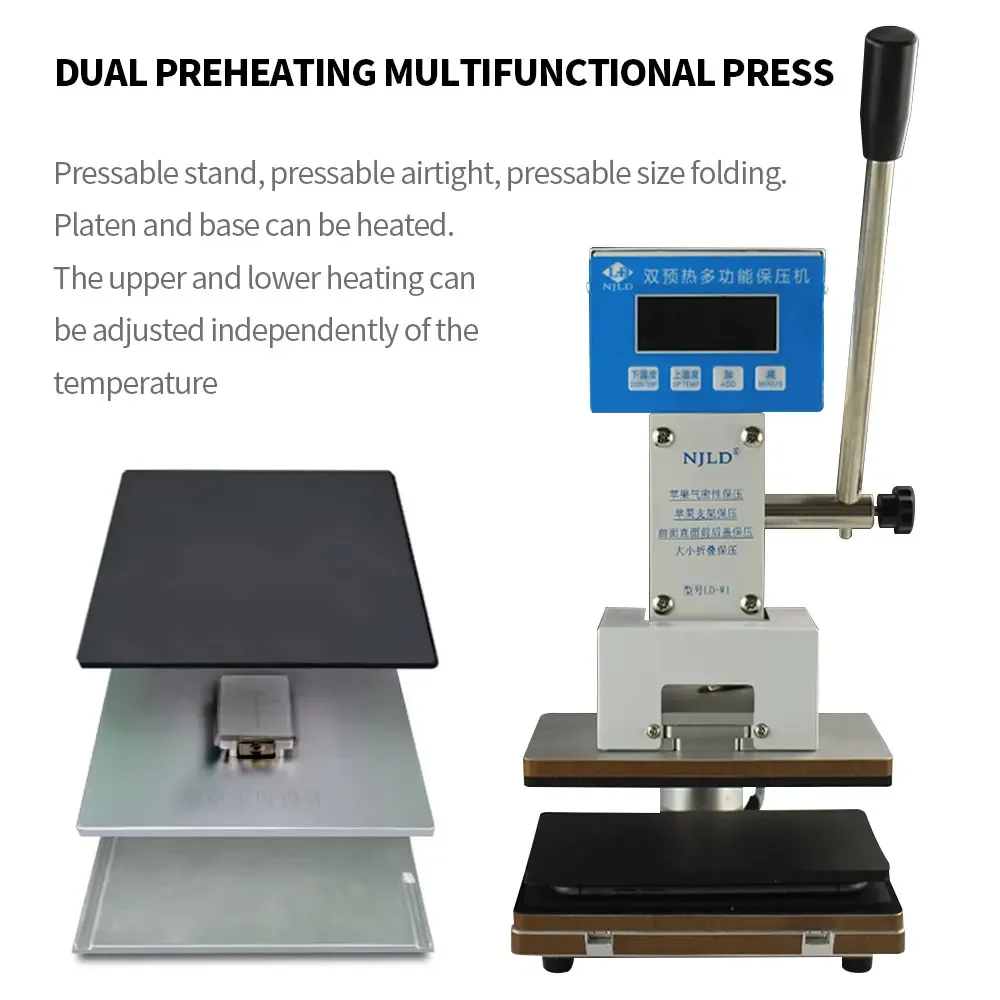 NJLD LD-W1 2In1 Phone Screen Maintenance Universal Fixture Dual Preheat Platform for iPhone X/XS/XS Max 11-15 LCD Screen Repair