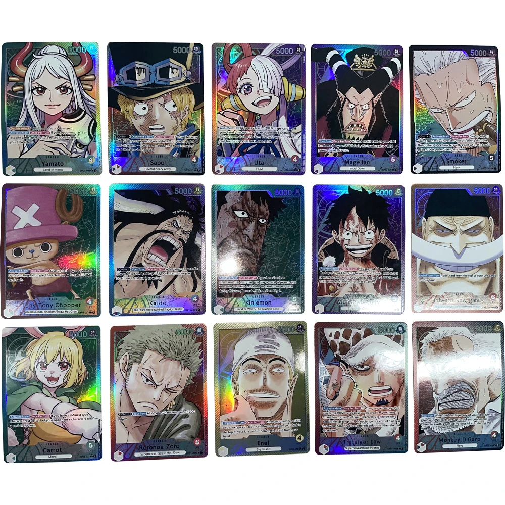 

15 шт./компл. коллекционная карта аниме OPCG OP06 OP02 Alt Art English Yamato Sabo Uta Luffy Roronoa Zoro цветная флэш-карта подарки для детей