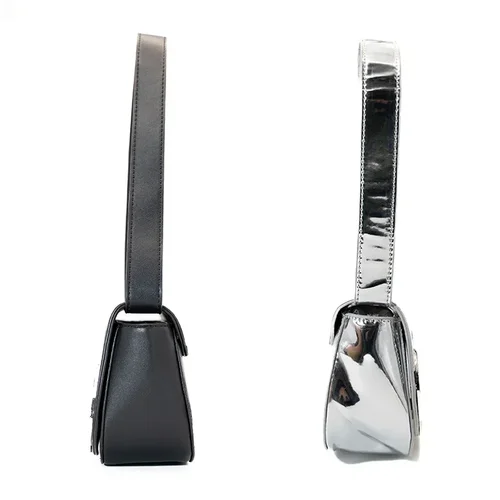 Imagen 2 del producto Elegante bolso de hombro de PU con cierre de solapa magnética, marco resistente: capacidad para teléfono, perfume, lápiz labial y elementos esenciales para mujer