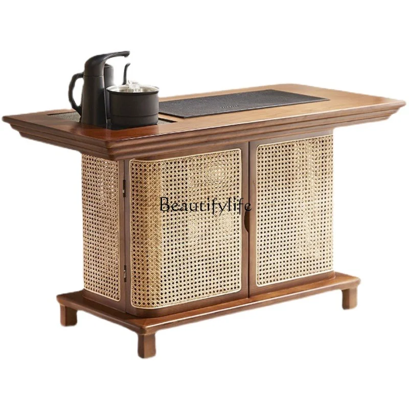 New Chinese Zen solid wood tea table Home balcony Casual tea simple small kung fu tea table