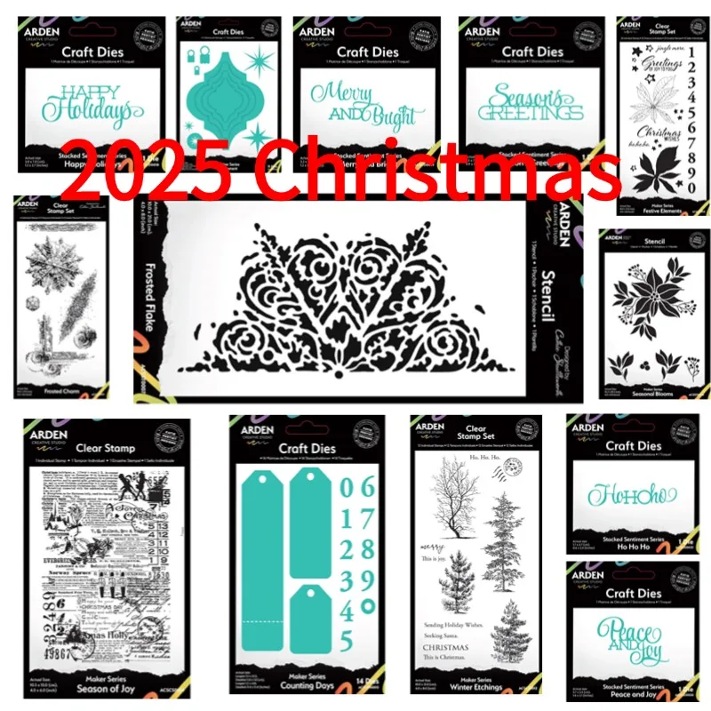 تزهر الموسمية متجمد سحر الفرح الشتاء عيد ميلاد سعيد مشرق السلام المعادن قطع يموت ختم سجل القصاصات Stencil ألبوم صور DIY بها بنفسك