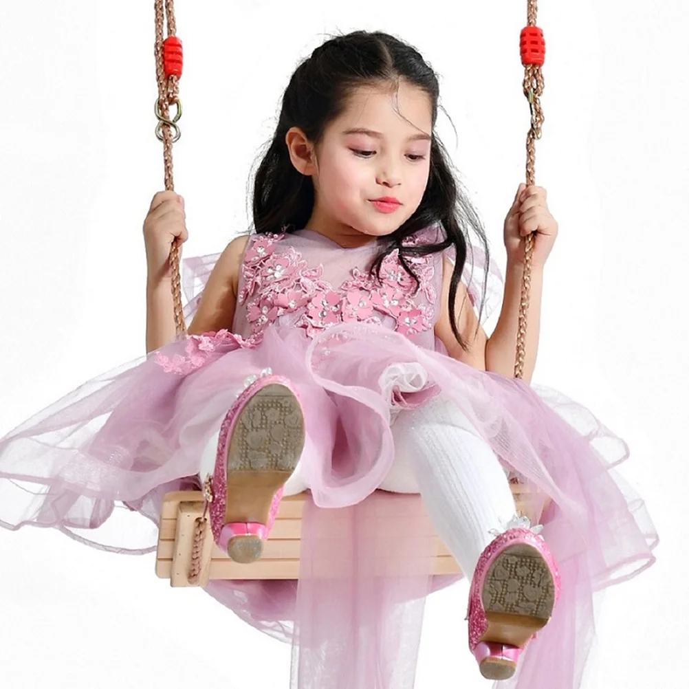 

Wooden Hanging Swing Seat Durable Non Slip Surface Indoor Outdoor Swing for Children Adults Backyard Yard Play