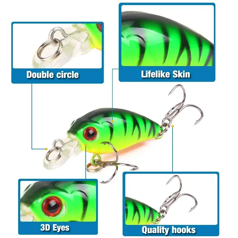 4.5cm 4g 1pcs Mini Minnow Fishing Lure Crank Wobblers Hard Bait Jig TopWater SwimBait Crankbait Carp Bass Pesca Fishing Tackle - view 3