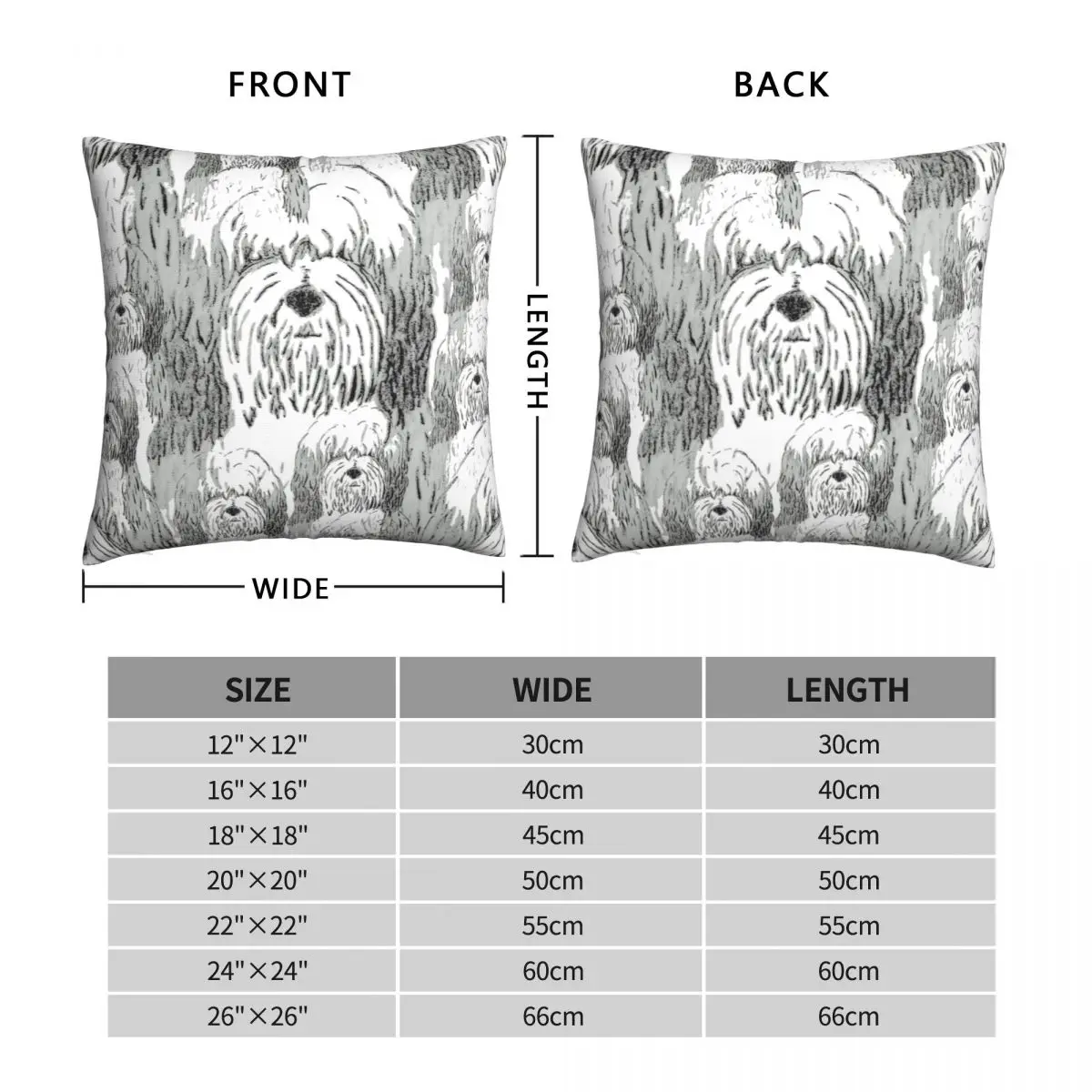 Tibetan Terrier Bertie Bear Square Pillowcase Polyester Linen Velvet Creative Zip Decor Pillow Case Home Cushion Case