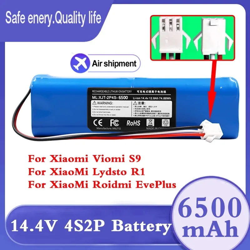 Original 6500mAh Li-ion Battery For Lydsto R1,Roidmi Eve Plus ,Proscenic M7 MAX, M7 Pro,M8 Pro,U6, Lenovo LR1 Vacuum Cleaner