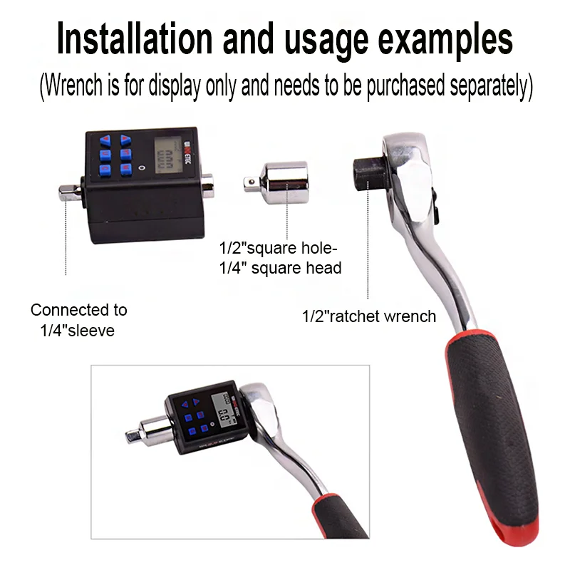 

High Precision Digital Torque Meter 0.1-340 N.m Adjustable Torque Meter Adapter Professional Electronic Torque Ratchet Wrench