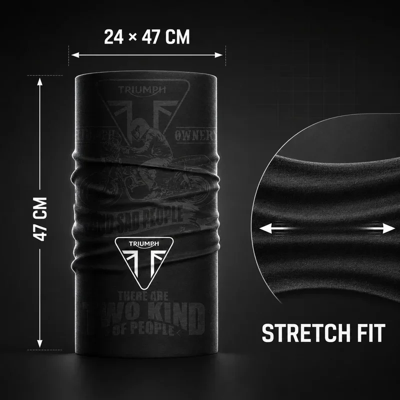 Motorcycle Neck Gaiter UV Sun Wind Protection Face Cover Breathable Stretch Tube Scarf for Cycling Hiking Outdoor For Triumph