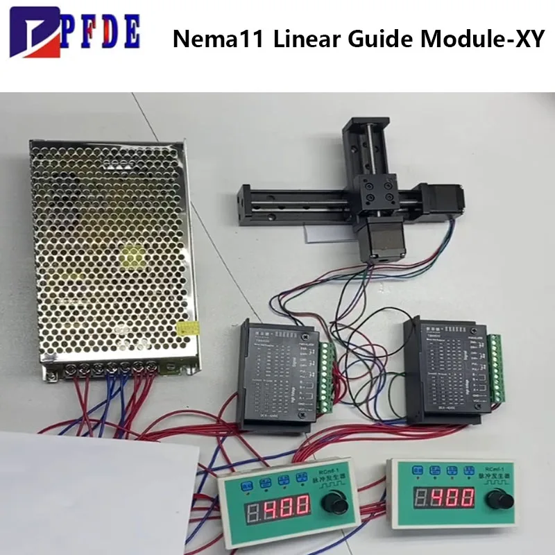 Nema11 28mm T-type Linear Guide Rail Mini Motorized Slide Table DIY XY XZ Axis Module Set stroke 50mm~300mm for CNC 3D Printer