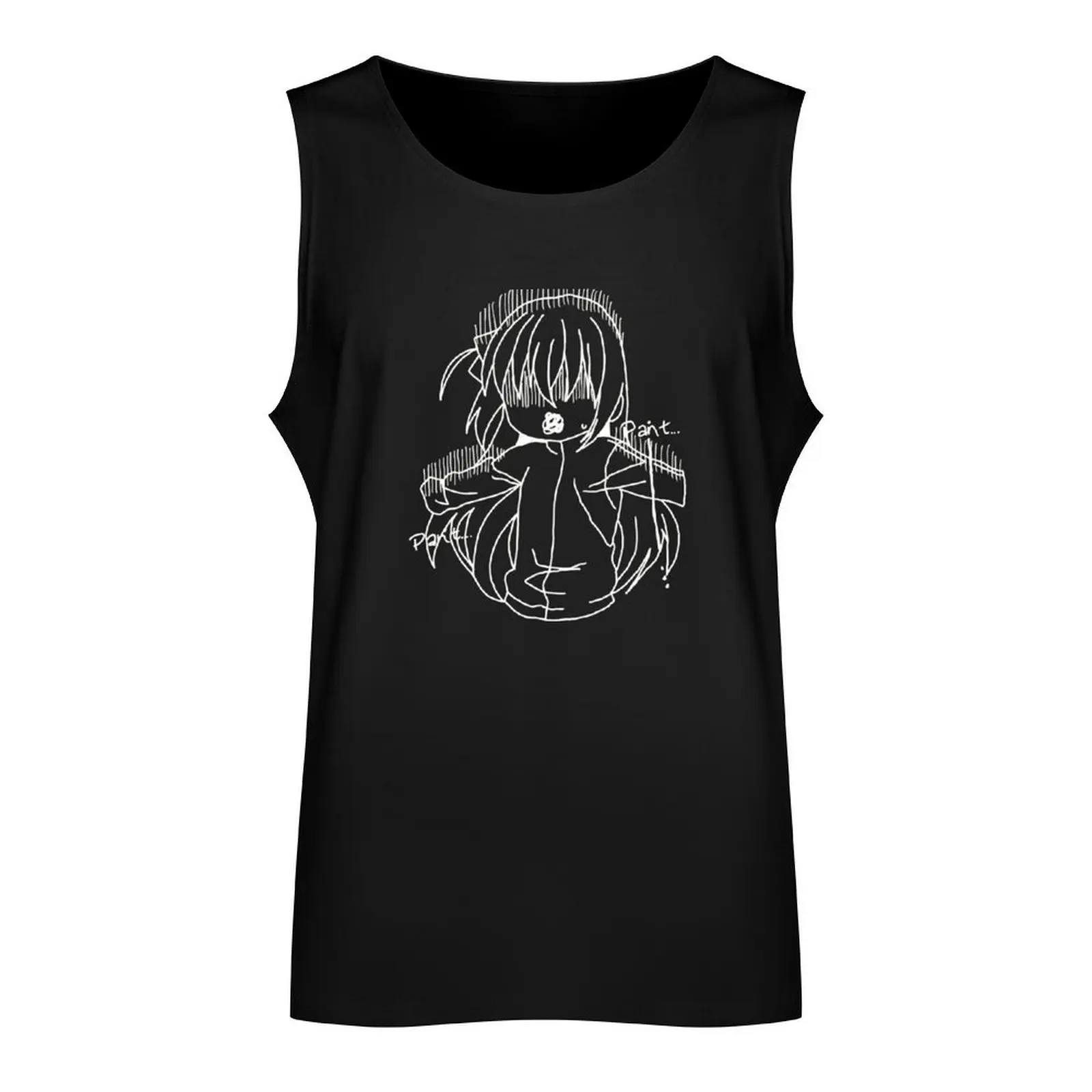 Bocchi the rock hitori gotou panic white Tank Top Man gym clothes sleeveless shirt man gym