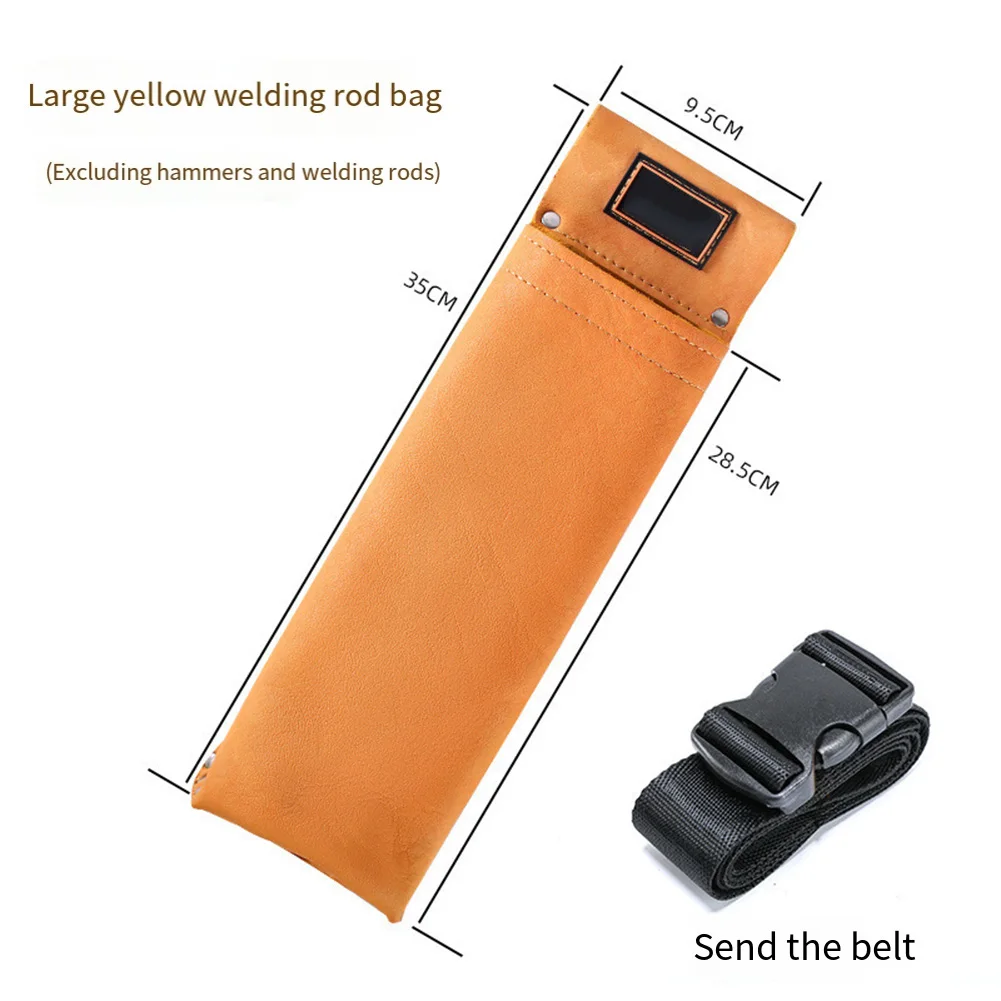 Electrode Pouch Welding Rod Bag Sturdy Belt Loop Stylish Compact Design Cowhide Leather Thickened Leather Shop Use