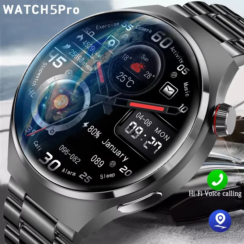 

2025 New Outdoor sports Smart Watch 366*366 HD Screen Bluetooth Call Heart rate NFC GPS Compass Track SmartWatch For Android ios