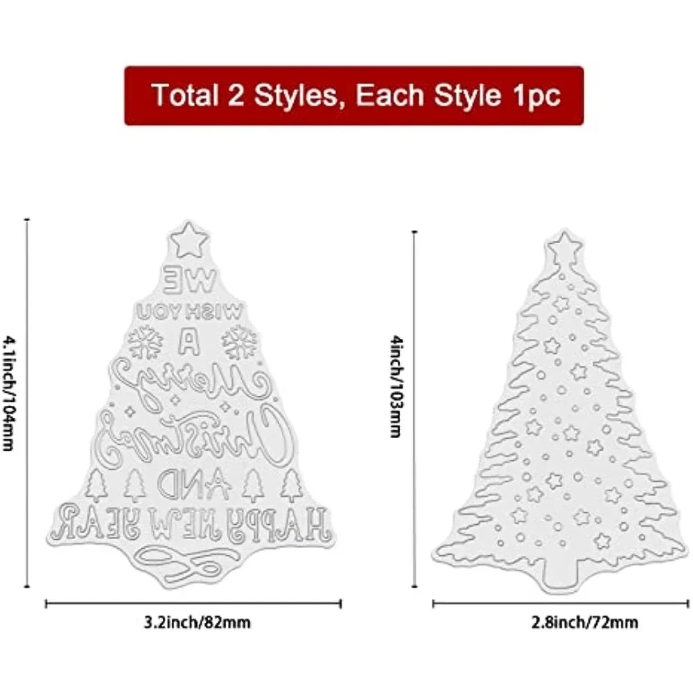 Christmas Tree Hot Foil Plate for DIY Foil Paper Christmas Words DIY Foil Embossing for Scrapbooking Decor New Year Cards Making