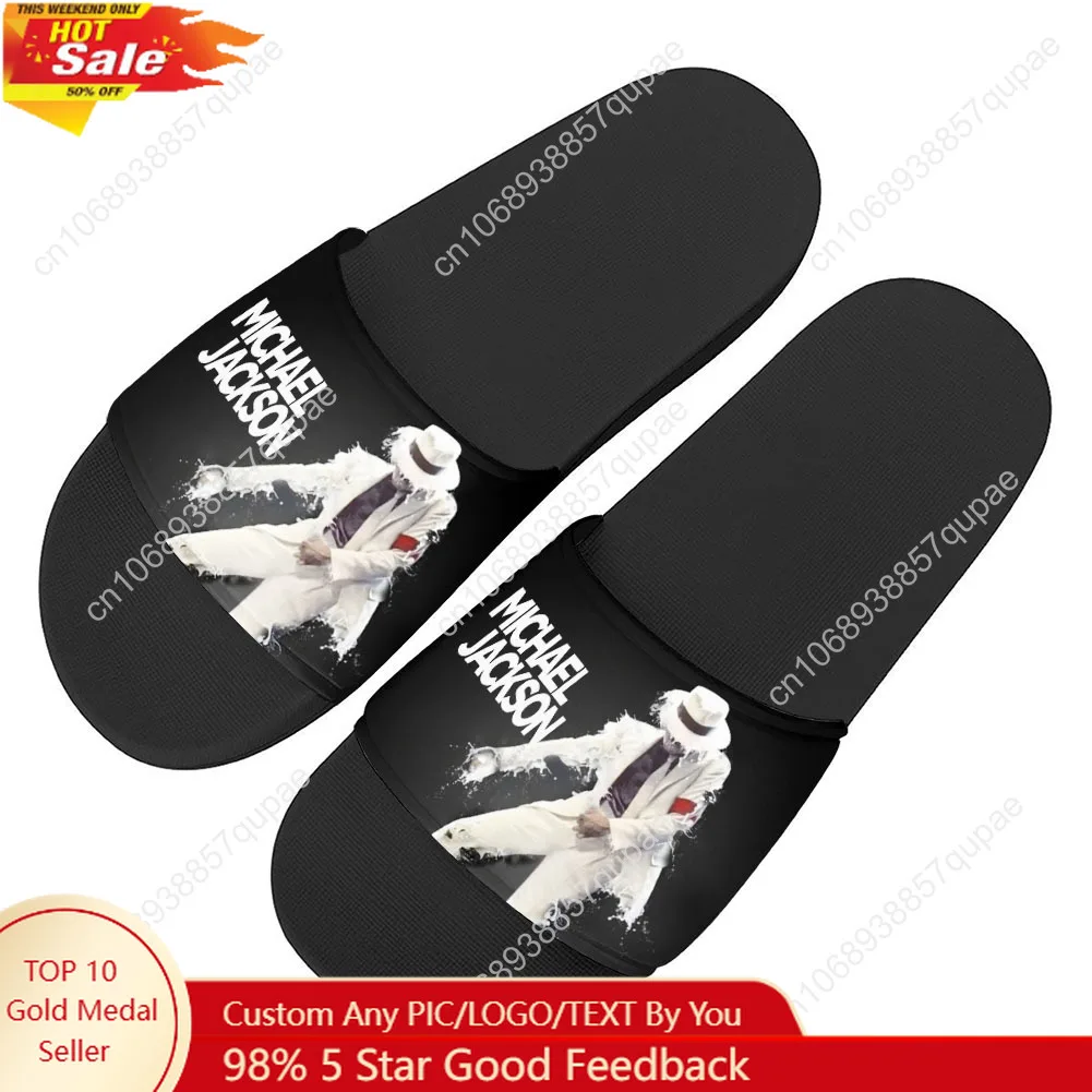 

Michael Jackson Slippers Home Water Shoes Mens Womens Teenagers Outdoor Beach Pool Sandals Custom Summer Slipper