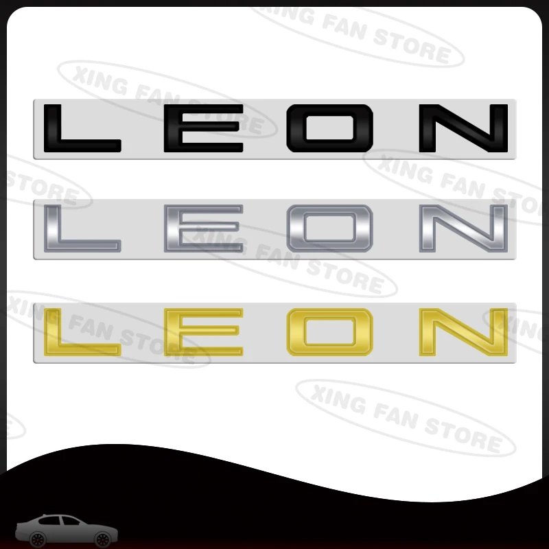 Auto Styling LEON Black Letter Emblem Car Rear Trunk Badge Decal Body Front Hood Sticker For SEAT Accessories