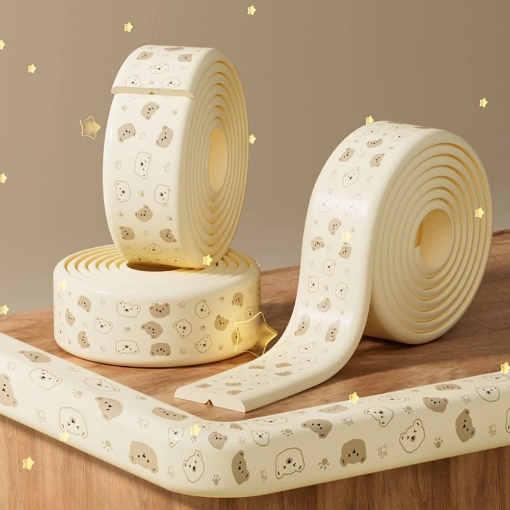 

New NBR Anti-collision Strip Traceless Cartoon Bear Desk Corner Strip Soft 8mm Thicken Table Edge Protective Mat for Baby Kids