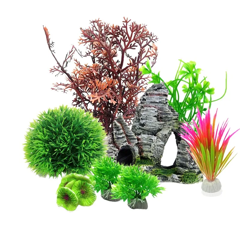 

10pcs Doe Pet Artificial Fish Tank Plants Fish Tank Landscaping Aquatic Planting Aquariums Accessories Decoration Grass Ornament