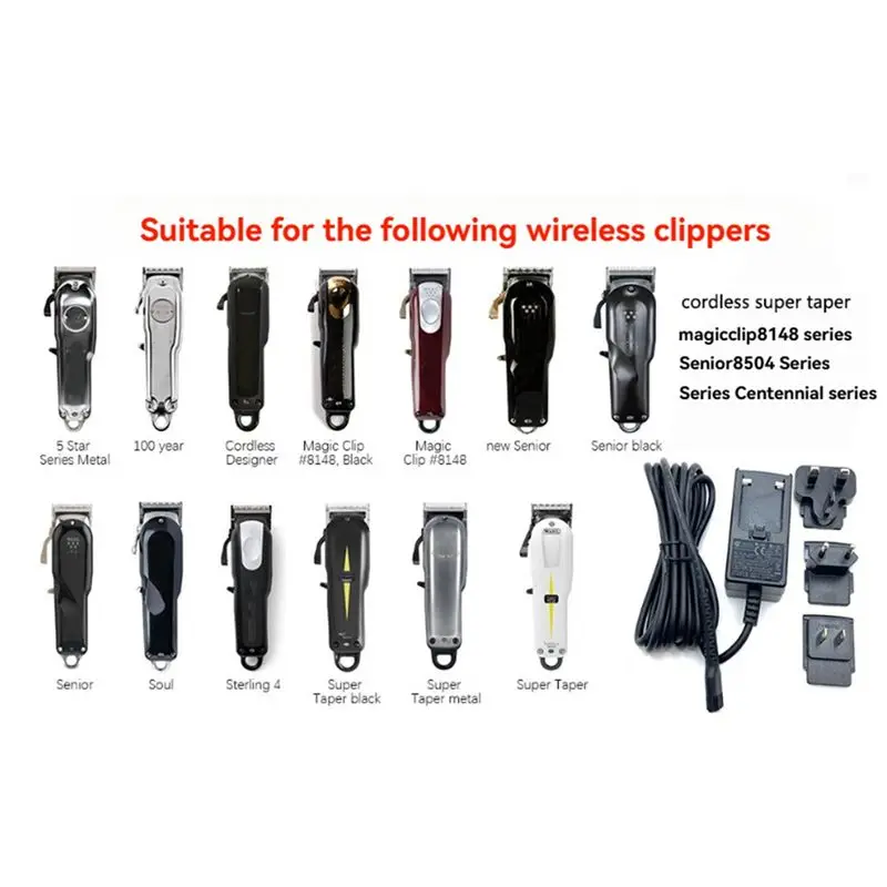 AEE6-Hair Clippers Adapter With Charging Base For WAHL 8148/8504/8591/8509/1919/2241/2240/8171 Shaver Trimmer