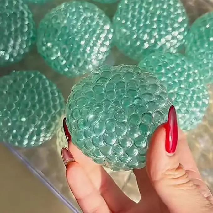

Glass Beads Shapeable Stress Relief Balls for Hands Anxiety Relief Sensory Fidget Toys for Kids Adults(Contains plastic syringe)