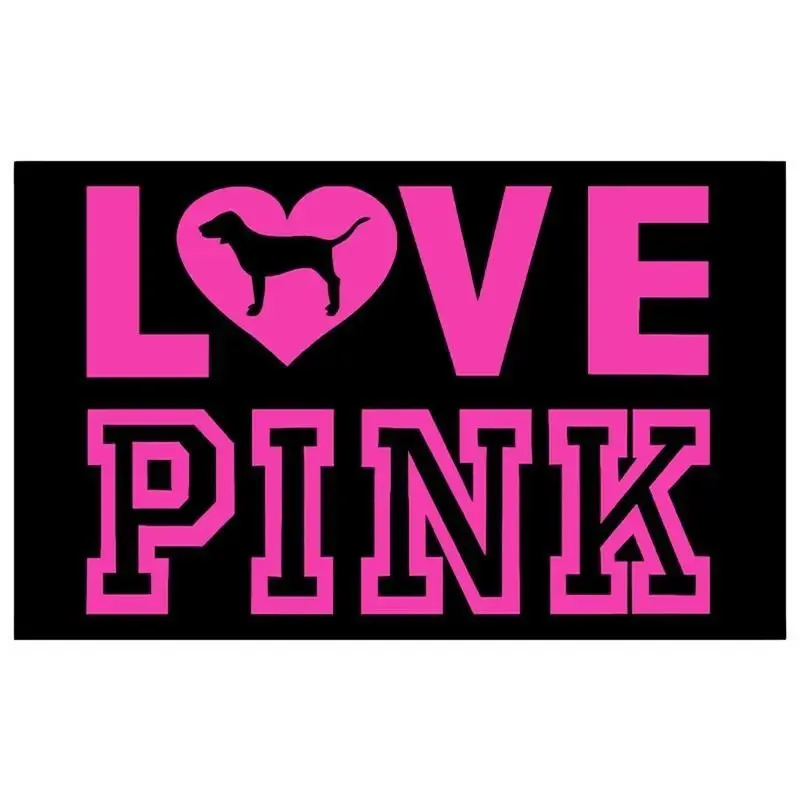 LOVE PINK Slogan Tapestry Flag - 1pc Strong Cotton-Linen-Polyester Piece, 2x3ft_3x5ft Sizes, Women's Room Decor, Dorm Room Decor, Home Inspo Accent, Hand Wash Compatible, Multi-Size