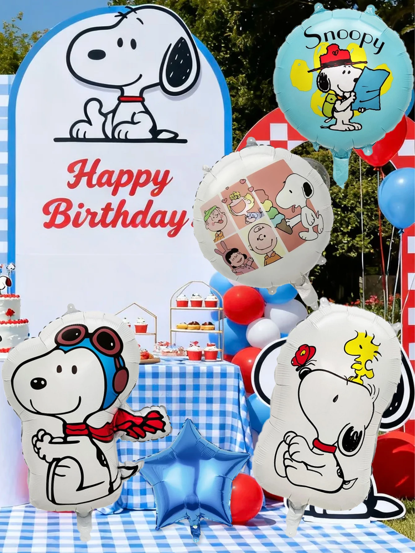 Party Supplies - Set Balon Foil Kacang Tanah Snoopy,