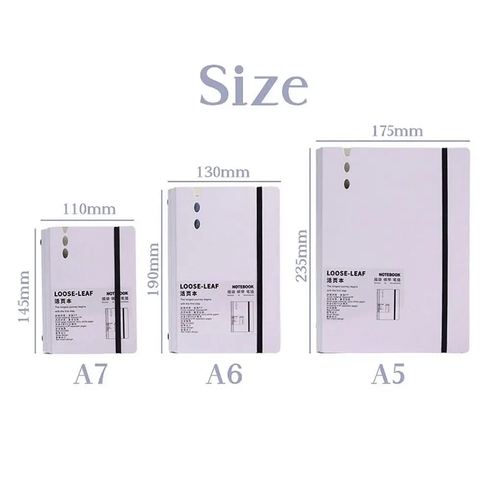 1Pcs A5 A6 A7 Pink Purple Loose Leaf Binder Notebook Shell Inner Core Note Book Cover Journal Planner Office Stationery Supplie