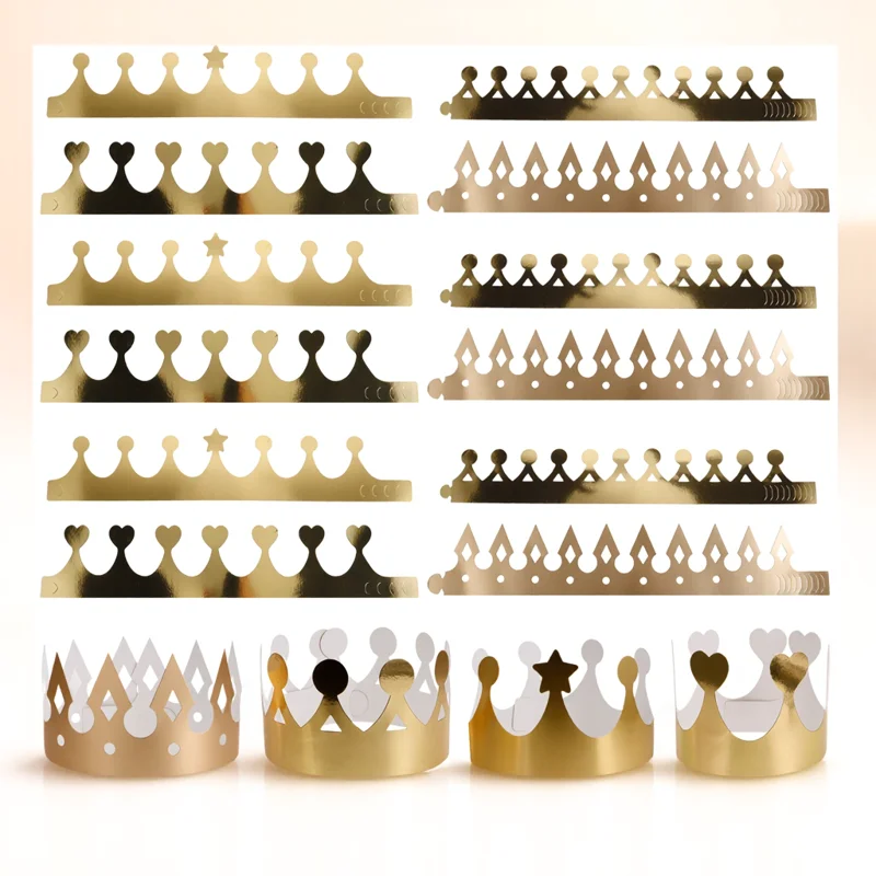 

40 Pcs Birthday Paper Crown Hats Classroom King Crowns Cap Props Makeup Costume