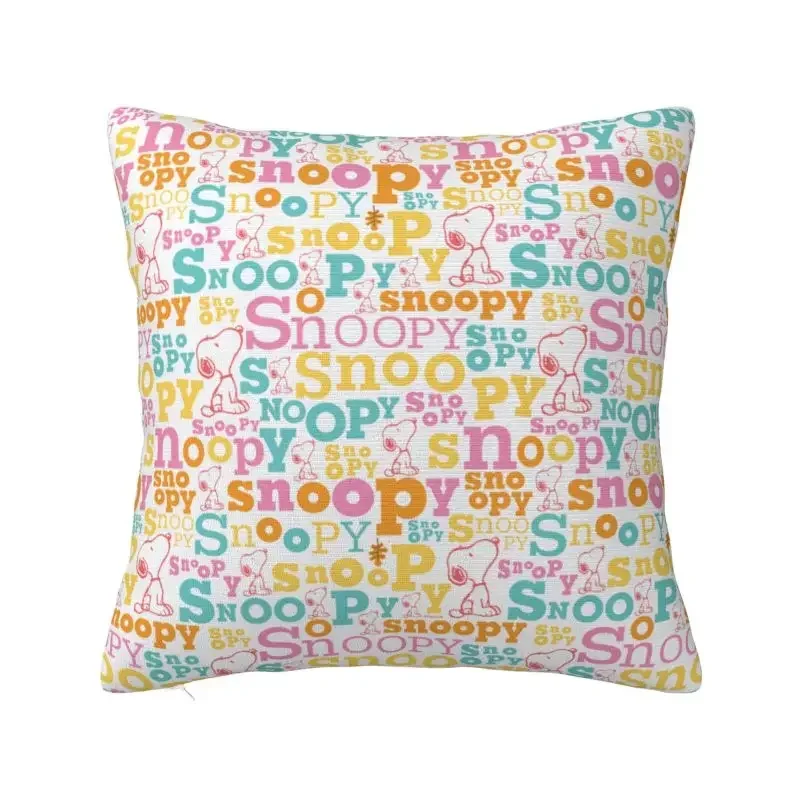 

Custom Cute Cartoon Snoopy Throw Pillow Covers Home Decorative Cushions Cover For Sofa Car Seat Square Polyester Pillowcase