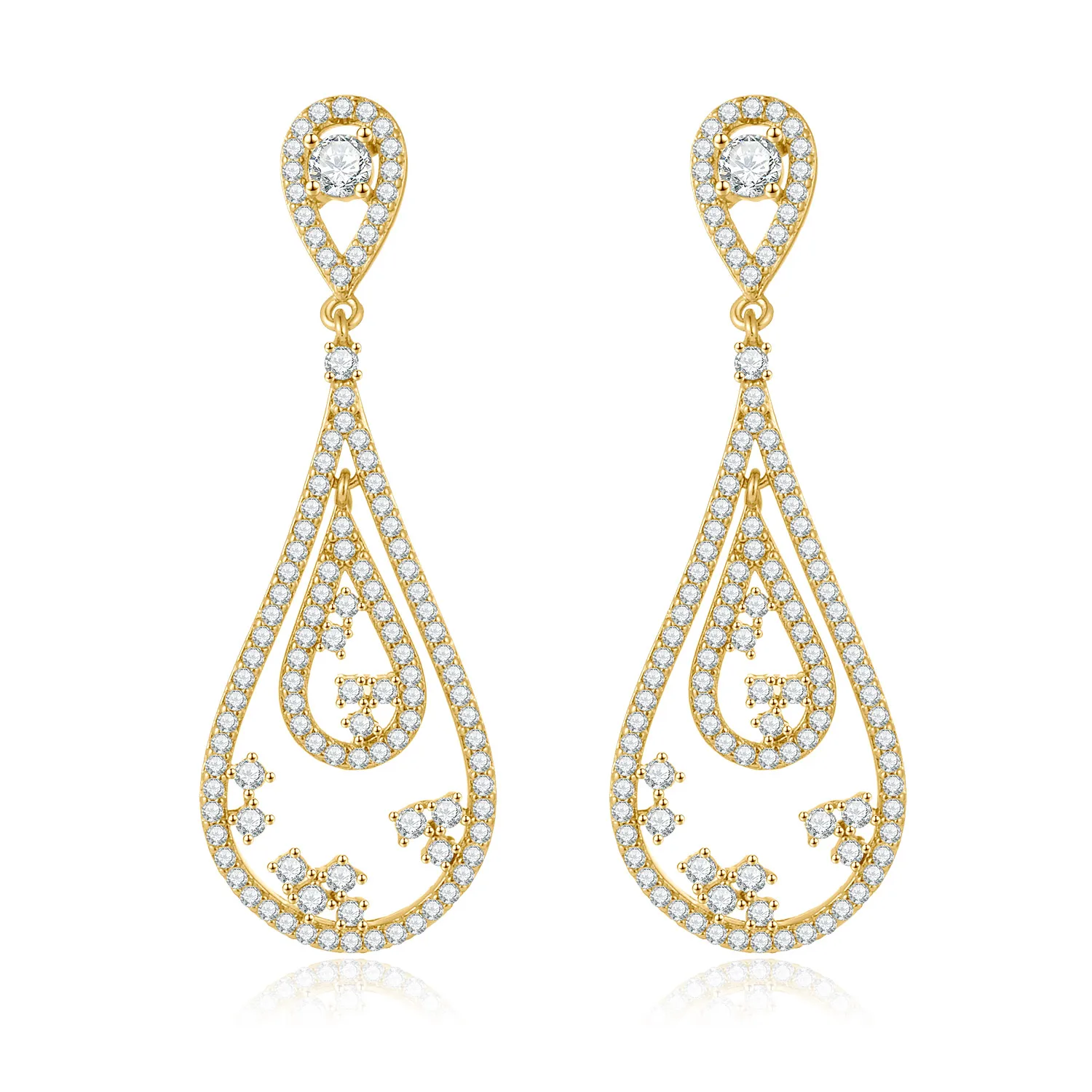 Lnlaid Stone Drop Earrings Banquet Wedding Bridesmaid High-End Luxury Women Feast Ball Wedding