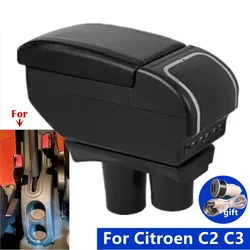 시트로엥 C2 차량용 팔걸이 보관함, 인테리어 개조, USB 충전 재떨이, 자동차 액세서리