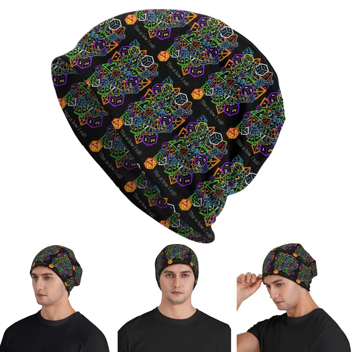 D&D (Dungeons And Dragons) - This Is How I Roll Hats Warm Autumn Winter Outdoor Cap Knitted Bonnet Caps for Men Women Adult