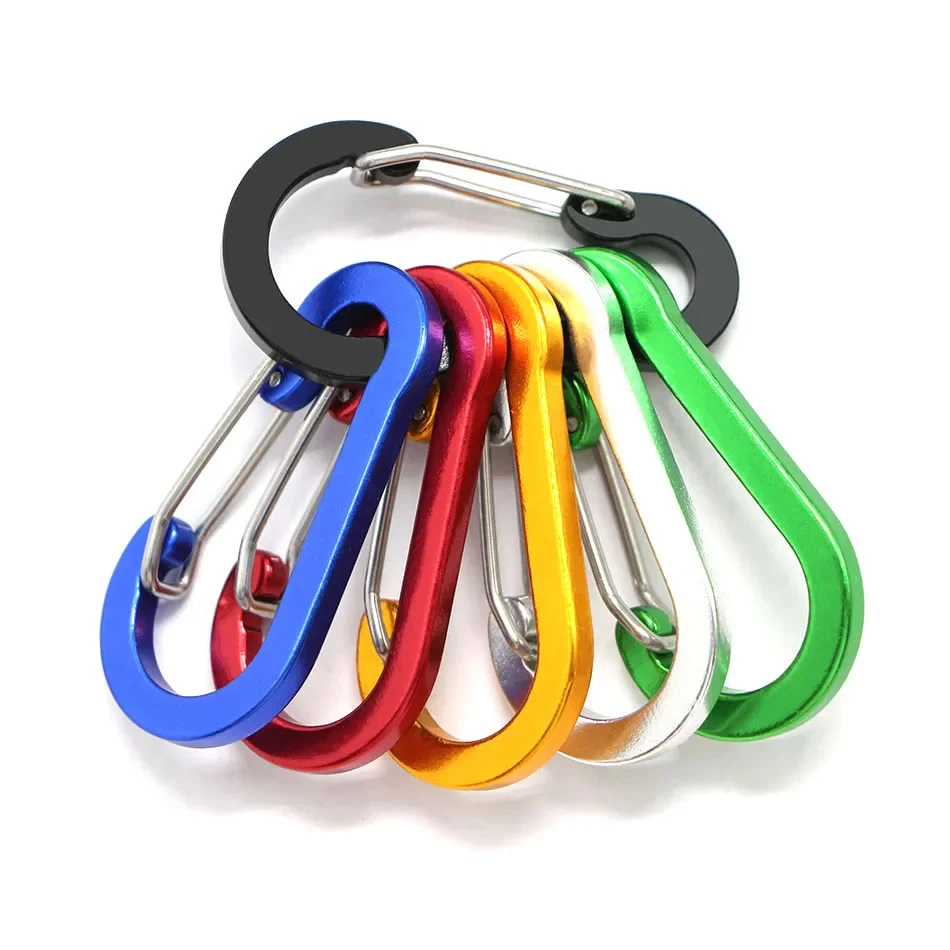 6pcs Aluminum Alloy Carabiner Hooks for Outdoor Camping and Climbing Gear