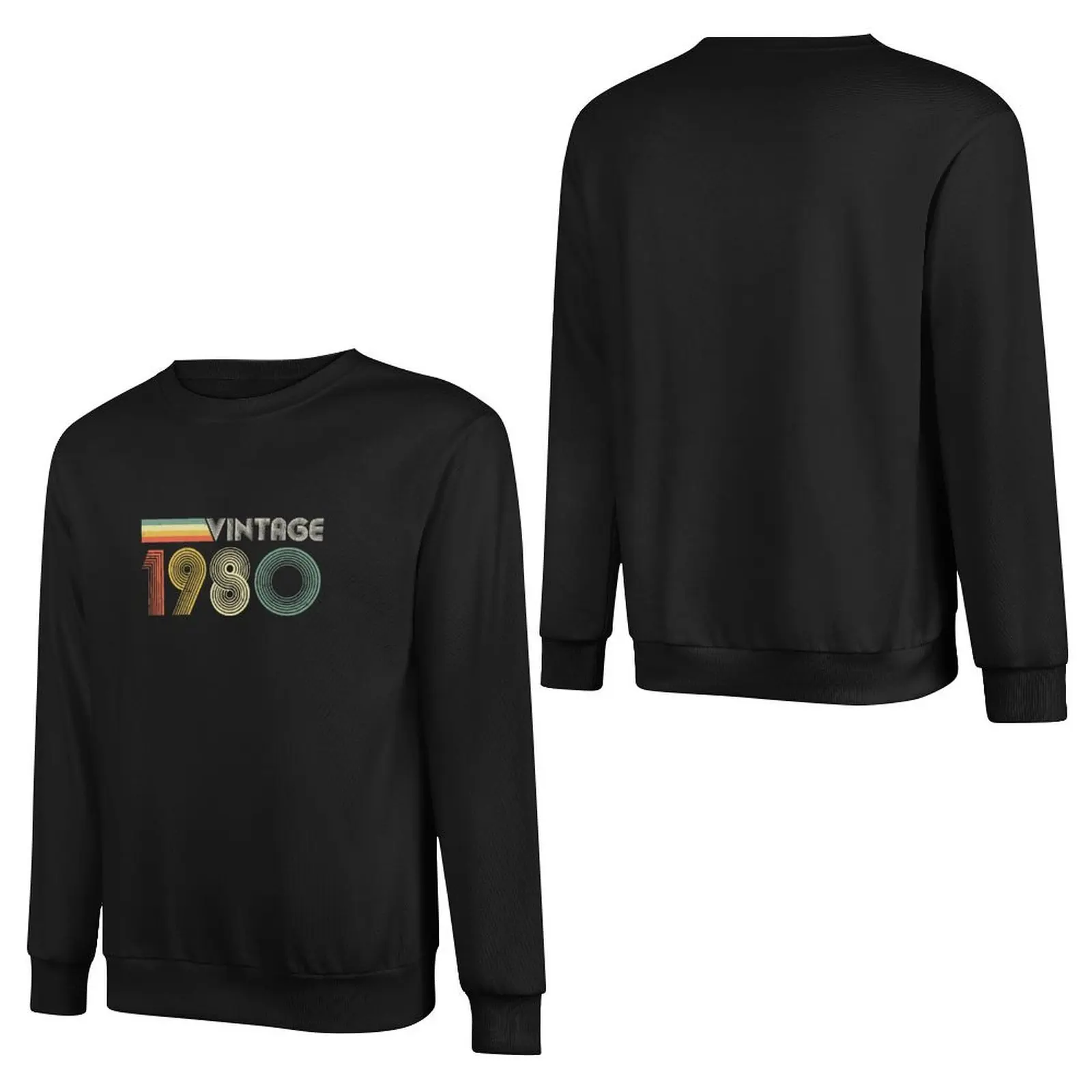 Vintage 1980, 44th Birthday Gift Pullover Hoodie autumn new products men's sweat-shirt set male clothes men sweatshirt