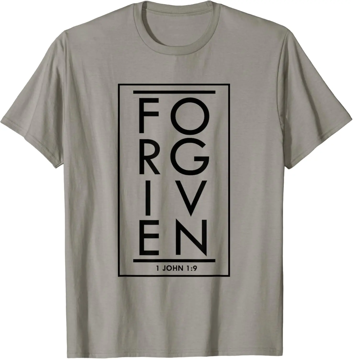 Forgiven 1 John 1:9 Bible Scripture Verse Christian T-Shirt Casual O-Neck Tee Shirts Streetwear