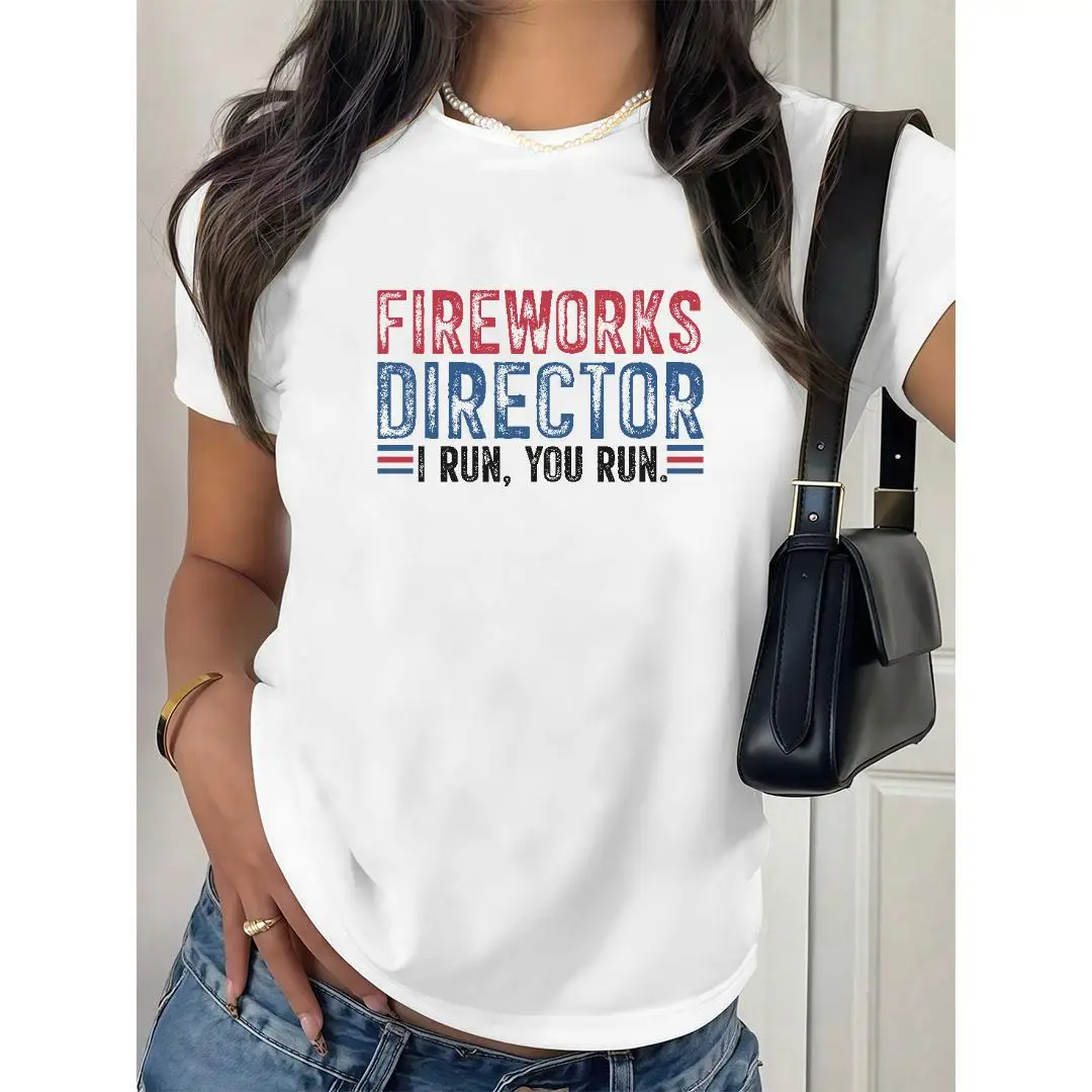 

Unisex Funny Director T-Shirt, "I Run You Run" Slogan Tee, American Patriotic Celebration Party Top