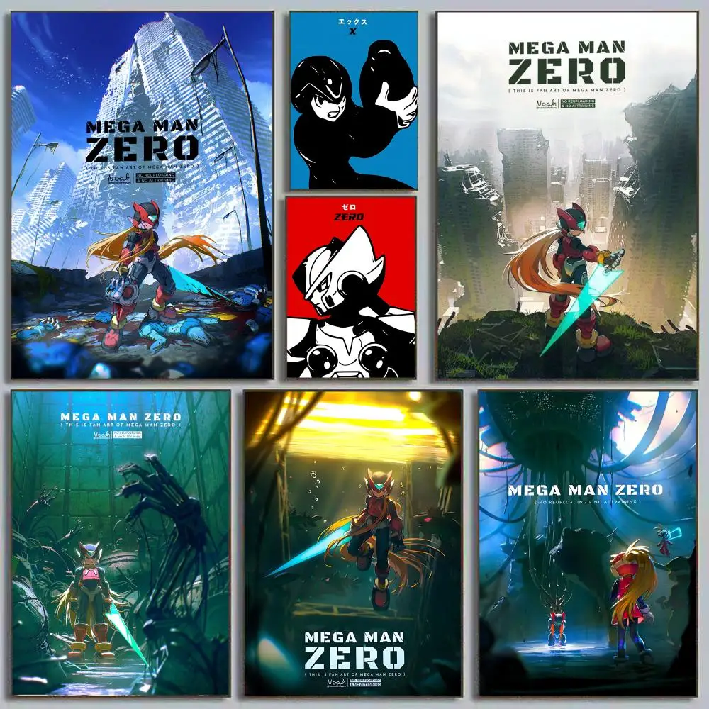 Zero R-Rockman M-Megaman Poster Home decor HD sticky wall waterproof home living room bedroom bar decoration