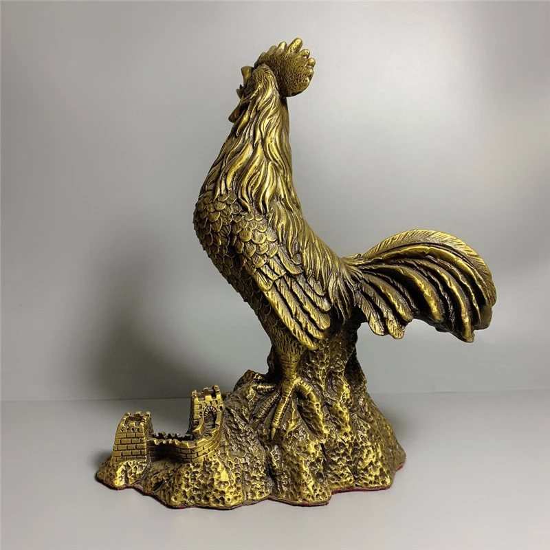 Brass ornament, copper rooster, golden , Great Wall chicken, home living room craft decoration