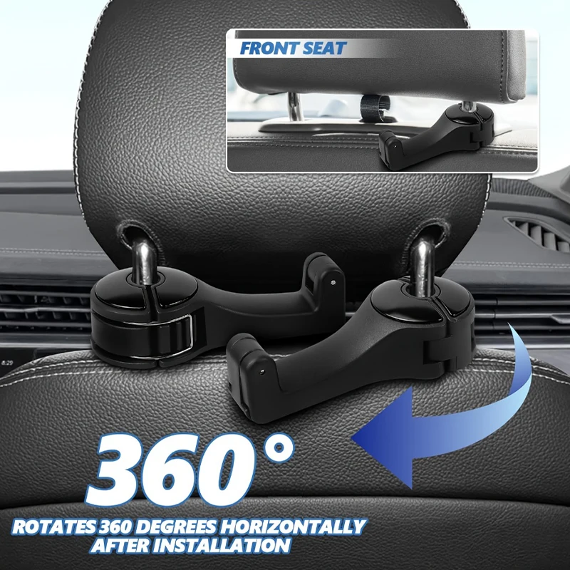 2 PCS Car-mounted Multi-functional Mobile Phone Holder Creative Rear Seat Headrest Hook Lock Buckle Style Car Phone Stand▪