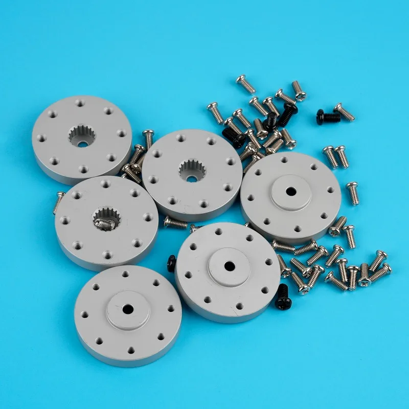 5 pezzi/10 pezzi in alluminio 18T servo corna bracci a disco tondo in metallo per auto/droni RC adattatore scanalato durevole lavorato a CNC